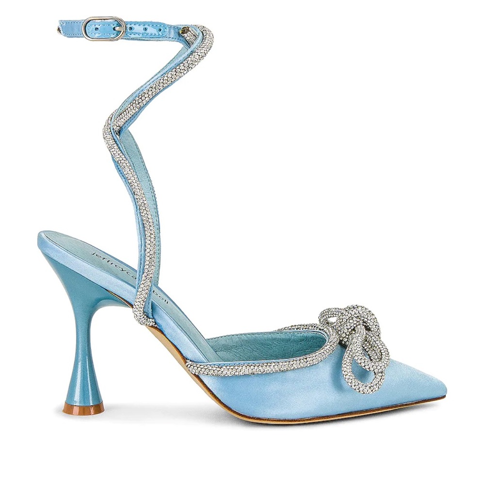 Jeffrey Campbell X REVOLVE Apresdouze Heel in Baby Blue Satin Silver